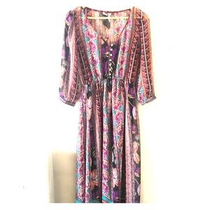 Long colorful dress.